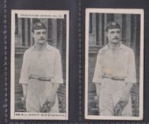 Cigarette cards, Anon, Cricketers Series, two cards, no 10 Mr G.L. Jessop, Glo'stershire (gd) and
