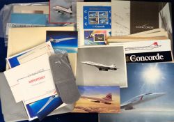 Aviation, Concorde, selection of items including two flight packs, photos & prints, menu card,