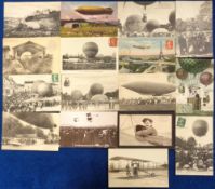 Postcards, early aviation inc. balloons, airships, Lanark meeting RP, death of Henri Cobioni at