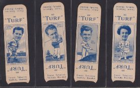 Cigarette cards, Carreras Turf, uncut slides, Sport Series, singles (set 50 cards) (gd/better)