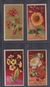Cigarette cards, USA, Goodwin & Co, Flowers, four cards, Sweet William, Sunflower, Primrose &