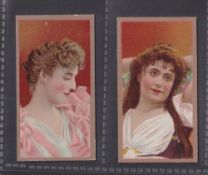 Cigarette cards, Richmond, Cavendish, Beauties, 'AMBS' ('Absent-Minded Beggar' backs), two cards,
