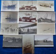 Postcards, an RP selection of 12 cards depicting plane crashes, shipping disasters and lifeboats.