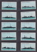 Cigarette cards, Churchman Silhouettes of Warships 49/50 (missing no.1) (gd)
