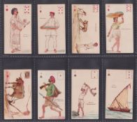 Cigarette cards, India, Star Tobacco Co, Indian Native Characters (P/C inset), 8 cards, 8H, 7D,