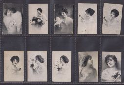 Cigarette cards, Egypt, Papatheologou, Beauties (Back in red with double pyramid trademark,