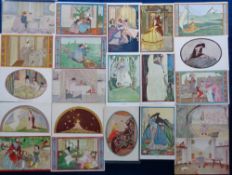 Postcards, Rie Cramer, a collection of approx. 190 Art Deco cards. Subjects include children, monks,