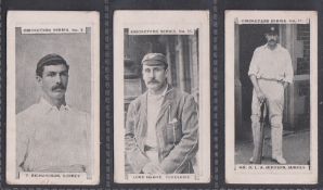 Cigarette cards, Gabriel, Cricketers Series, three cards, no 7 T. Richardson, no 11 Lord Hawke &