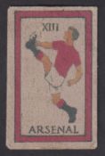 Trade card, Beamish Tartan Nougat, Football card, no XIII, 'Arsenal' unrecorded? (some wear,