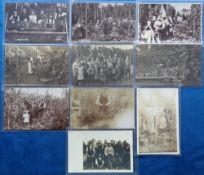 Postcards, Hop Picking, an RP selection of 10 cards all taken in Kent, featuring families picking