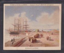 Trade cards, Liebig, early issue type card, S2 'Embarcadere' (water staining marks /