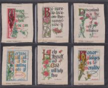 Tobacco silks, ATC, Mottoes & Quotations, 'L' size, two sets, one 'Stag Tobacco', the other 'Zira