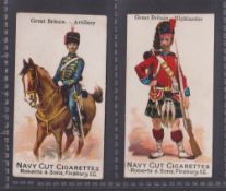 Cigarette cards, Robert's, Armies of the World (Printed backs), two cards, Great Britain - Artillery