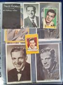 Cigarette, trade cards & postcards, large album containing several hundred cards, all film star