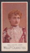 Cigarette card, Wills, Actresses (Type set back), type card Miss Winifred Emery (slightly toned