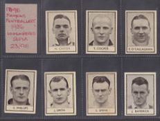 Trade cards, Barratt, Famous Footballers, Unnumbered with sepia fronts 1936, 23 cards (gen gd a