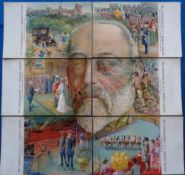 Postcards, Advertising, a 6 card composite set of King Edward VII's head, advertising G.P Government