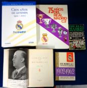 Real Madrid Football Club, five items, 'El Libro De Ora del Real Madrid 1902-1952' in Spanish