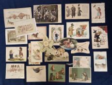 Ephemera, Greetings Cards etc, approx. 450 items, mostly 19thC/early 20thC greetings cards removed