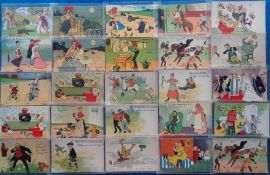 Postcards, Comic, a comic collection of over 80 cards, with 31 Tom Browne from various series inc.