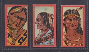 Cigarette cards, USA, Booker Tobacco Co Indian Series, 3 cards Totopotomi (gd/vg), Tapazawaa,