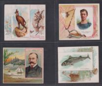 Cigarette cards, USA, Allen & Ginter, four 'X' size type cards, American Editors, no 45, Fish from