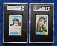 Trade cards, 1969/70 Panini Campioni Sport, 2 cards professionally graded by SGC; no 361 Joe Frazier