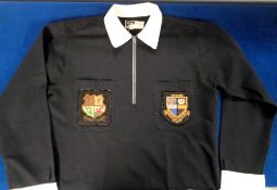 Referee's shirt, a Bukta Sportswear black referee shirt in crimplene, circa 1969-70, with Surrey