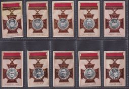 Cigarette cards, Cohen, Weenen & Co, Victoria Cross Heroes (51-100) (set, 50 cards) (mostly gd/vg)