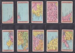 Cigarette cards, Churchman Sectional Cycling Map (set 50 cards) (fair/gd)