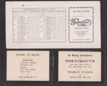 Football memorabilia, Portsmouth F.C., two items, In Memorium card 'In Loving Remembrance of