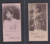 Cigarette cards, Wills, Actresses & Celebrities (Wills's Export Manufacturers Back), two cards, Miss