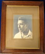Football photograph, Bury F.C., a framed & glazed portrait picture showing Cyril Matthews, Bury F.