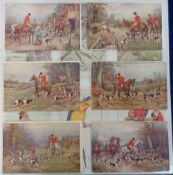 Postcards, Birds, Hunting and Military, approx. 250 artist drawn cards housed in sleeves in a modern