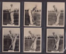 Cigarette cards, Godfrey Phillips, Cricketers Brown backs L sized (set 25 cards) (near gd)