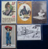 Postcards, Suffragettes, a comic suffragette selection of 5 cards inc. 'If you are a girlie and born