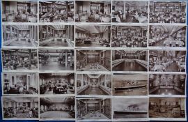 Postcards, Shipping, a collection of 46 RPs of interior views of liners published by C.R Hoffman