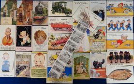 Postcards, a selection of 60+ pullout cards of Lulworth. Artists include Wain, Attwell (many),