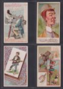 Cigarette cards, USA, Duke's, four 'X' size type cards, Snapshots from Puck 'Not Used To It',