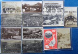 Postcards, Fairgrounds, a mix of 13 cards, with 11 RPs. Fairgrounds at Nottingham Goose Fair,