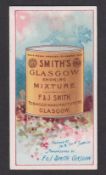 Cigarette card, Smith's, Advertisement card, type card for 'Smith's Glasgow Smoking Mixture'
