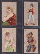 Cigarette cards, USA, Moore & Calvi, Beauties, Playing Card Inset, Set 1 ('Trump Long Cut' front &
