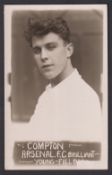 Football photograph, Arsenal FC, a black & white portrait photo of 'Compton, Arsenal FC, Brilliant