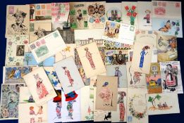 Postcards, Stamp Cards, approx. 90 cards featuring stamps from around the world to include