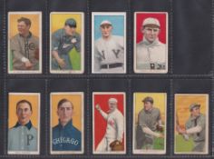 Cigarette card, USA, ATC, Baseball Series, T206, 9 type cards, each with a different back, M.