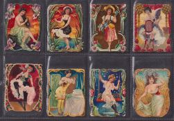 Cigarette cards, South America, Peru, Arbocco Cigarillos Marcas, Beauties 23 cards, Chromo Embossed,