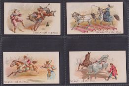 Cigarette cards, USA, Lorillard's, Circus Scenes ('Sensation' wording front & back), 'X' size,