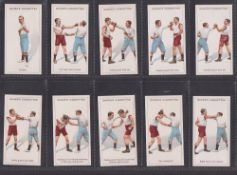 Cigarette cards, Sports, 4 sets; W Davies Boxing, Churchman Rugby Internationals, Godfrey Phillips