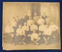 Football photograph, England, circa 1895, Victorian b/w card mounted photo showing England Squad &