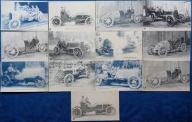Postcards, Motor Racing, a selection of 13 early printed cards of French racing cards inc. Panhard-